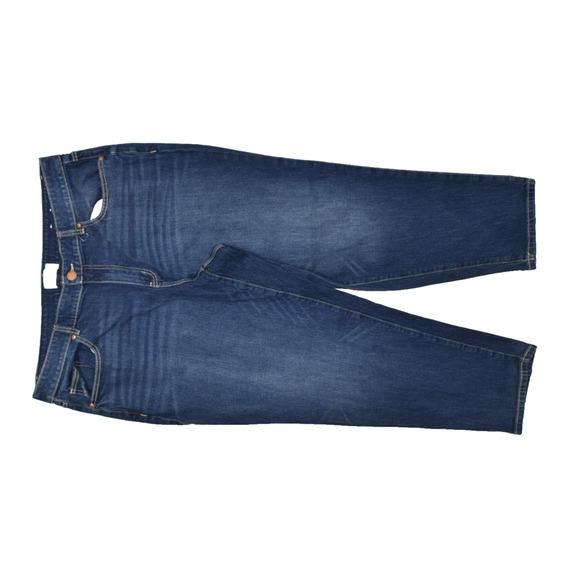 Lane Bryant Plus Size 18 Blue Denim Cropped Jeans Cotton Blend Zip - Picture 1 of 8